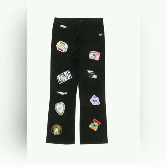Cross Colours Men's‎ Empowerment Patched Relaxed Jeans Size 28 - Picture 1 of 11